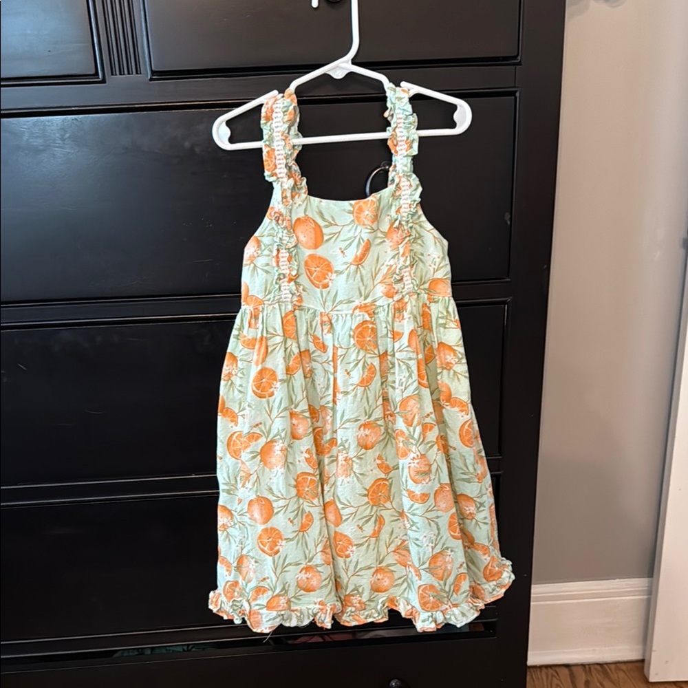 Joie Orange Square Neck Sleeveless Sundress